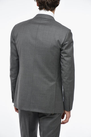 SARTORIA Virgin Wool Slim Fit Suit with Notch Lapel