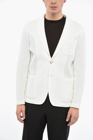 Unlined Single Breasted Cotton knit Blazer