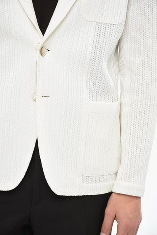 Unlined Single Breasted Cotton knit Blazer