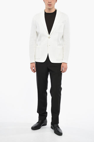 Unlined Single Breasted Cotton knit Blazer