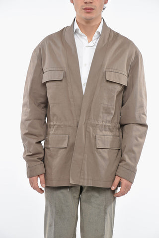 Cotton KIMONO Overshirt with Drawstring
