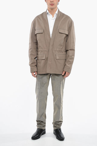 Cotton KIMONO Overshirt with Drawstring