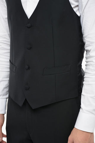 CERIMONIA Gilet in Lana Vergine ACADEMY con Martingala