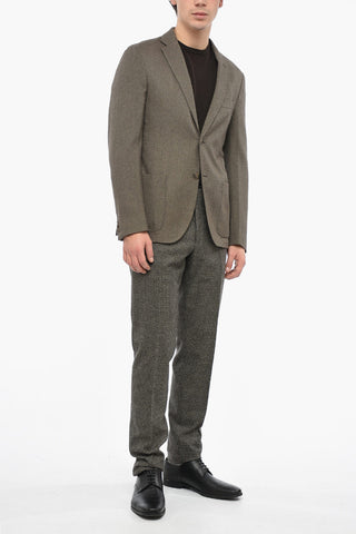 Blazer GATE in Misto Casmere e Seta con Motivo Herringbone