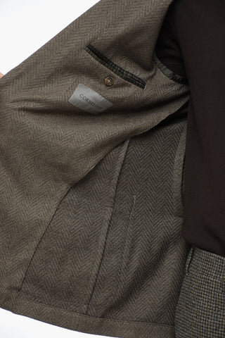 Blazer GATE in Misto Casmere e Seta con Motivo Herringbone