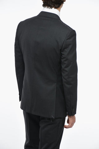 Double-breasted ACADEMY Virgin Wool Suit with Peak Lapel