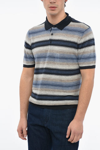 Polo CANTON in Misto Lino con Motivo a Righe