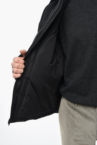 Solid Color Padded Jacket with Zip Closure