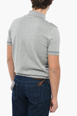 Buttoned LONDRA Jacquard Cotton Polo