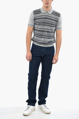 Buttoned LONDRA Jacquard Cotton Polo