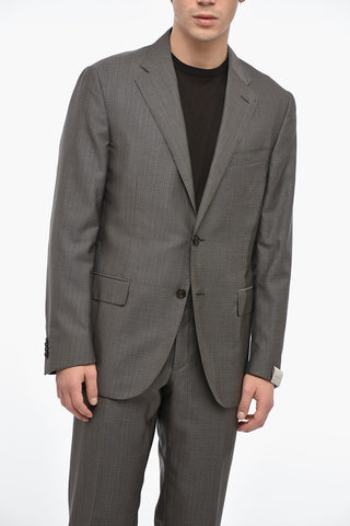 Abito ACADEMY SOFT in Misto Lana e Seta con Motivo Mini Check
