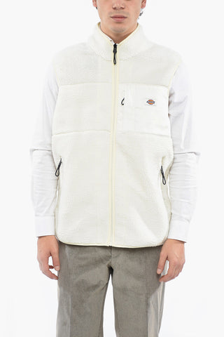 Eco-Shearling Sleeveless Jacket with Zip Closure
