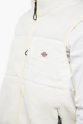 Eco-Shearling Sleeveless Jacket with Zip Closure