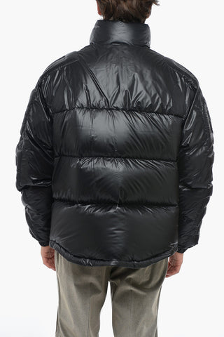 Solid Color Down Jacket with Zip Closure