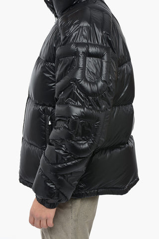 Solid Color Down Jacket with Zip Closure