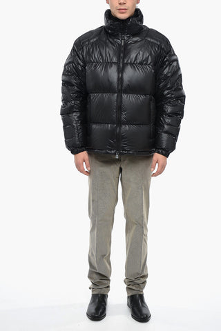 Solid Color Down Jacket with Zip Closure