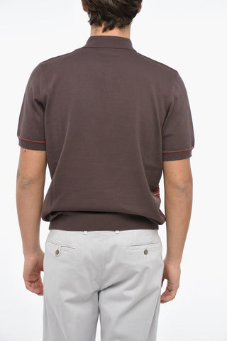 Buttoned LONDRA Jacquard Cotton Polo