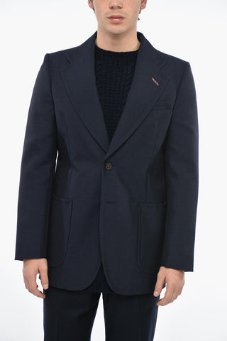 Giacca Monopetto UNISEX In Lana Foderata Con Tasche A Toppa