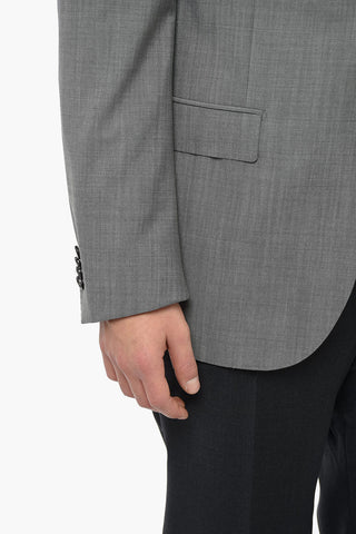 Virgin Wool Slim Fit Blazer with Notch Lapel