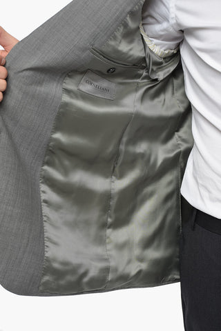 Virgin Wool Slim Fit Blazer with Notch Lapel