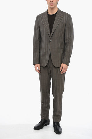 CC COLLECTION Pinstriped Motif Virgin Wool Suit
