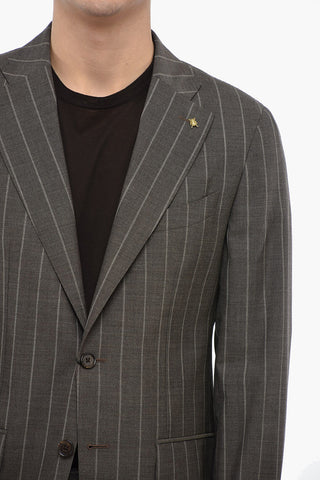 CC COLLECTION Pinstriped Motif Virgin Wool Suit
