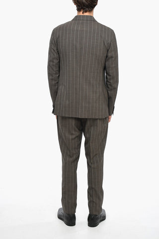 CC COLLECTION Pinstriped Motif Virgin Wool Suit