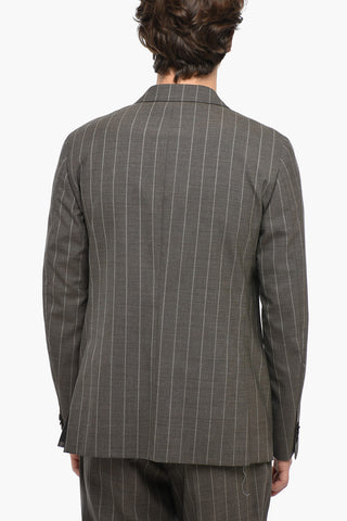 CC COLLECTION Pinstriped Motif Virgin Wool Suit