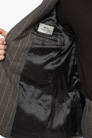 CC COLLECTION Pinstriped Motif Virgin Wool Suit