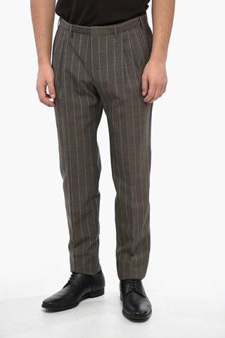 CC COLLECTION Pinstriped Motif Virgin Wool Suit