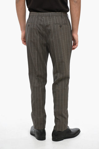 CC COLLECTION Pinstriped Motif Virgin Wool Suit