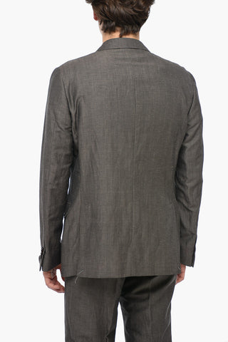 Wool and Linen Blend GATE Suit with Flap Pockets