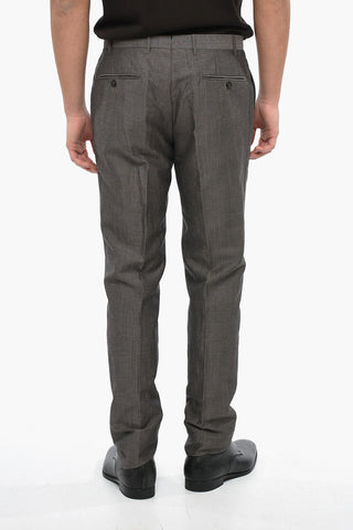 Wool and Linen Blend GATE Suit with Flap Pockets