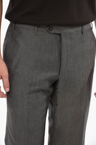 Wool and Linen Blend GATE Suit with Flap Pockets