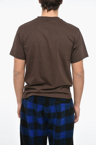 Crew Neck Cotton T-Shirt with Printed Logo