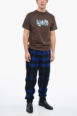 Crew Neck Cotton T-Shirt with Printed Logo
