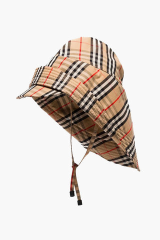 Oversized Rain Hat with Iconic Checkered Pattern