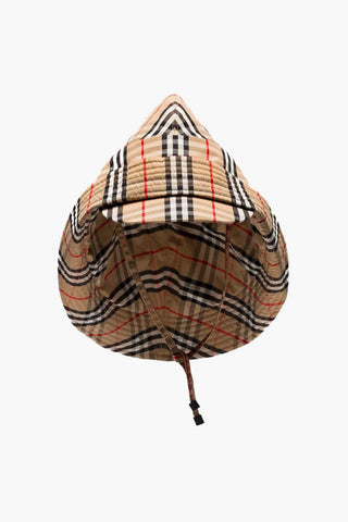 Oversized Rain Hat with Iconic Checkered Pattern
