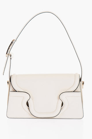 GARAVANI Leather Shoulder Bag with Overlapping Closure