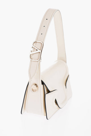 GARAVANI Leather Shoulder Bag with Overlapping Closure