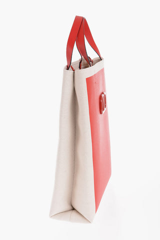 GARAVANI Two-Tone Tote Bag with Logo Plaque