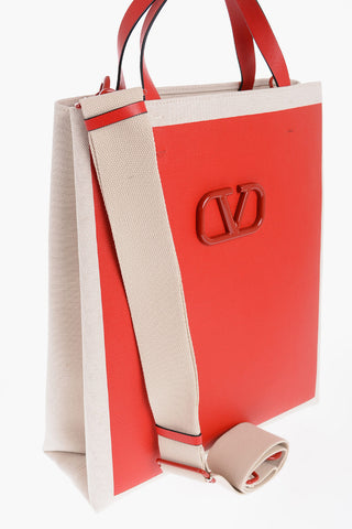 GARAVANI Two-Tone Tote Bag with Logo Plaque