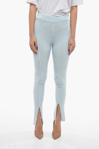 Terry-Cotton Flared Pants ALICIANA with Ankle Split