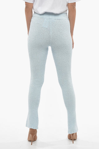 Terry-Cotton Flared Pants ALICIANA with Ankle Split
