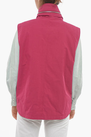 Padded Vest With Patch Logo And Hidden Hood