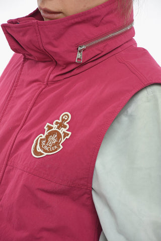 Padded Vest With Patch Logo And Hidden Hood
