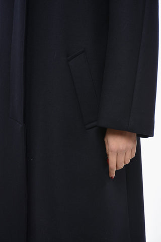 Cappotto In Lana Monopetto Con Chiusura A Scomparsa