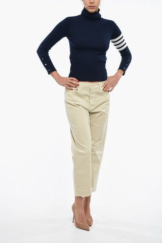 Cashmere Turtle Neck Jumper With Stripe Detail