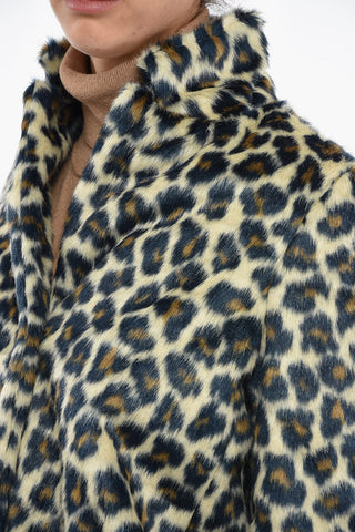 Eco Fur Coat with Dappled Pattern