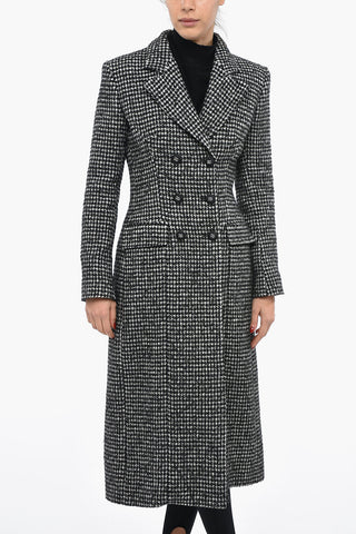 Cappotto Slim Fit Pied de Poule con Bottoni Logati